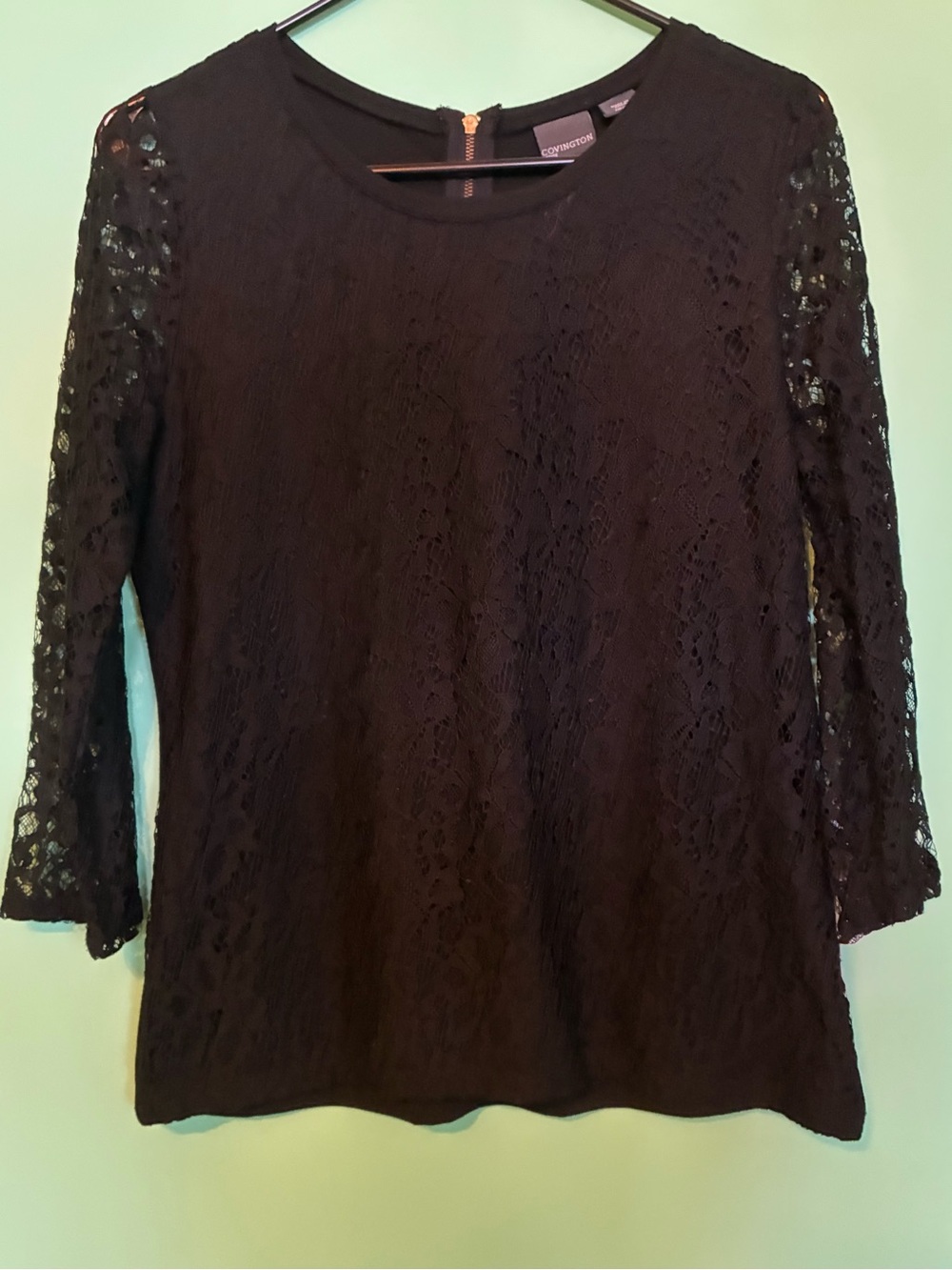 Covington Lace Black Women's Blouse - Picture 2 of 14
